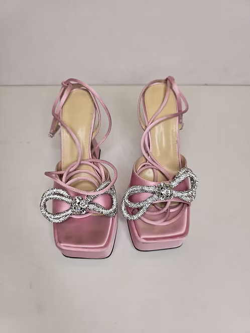 MACH & MACHPINK DOUBLE BOW SQUARE HEELS